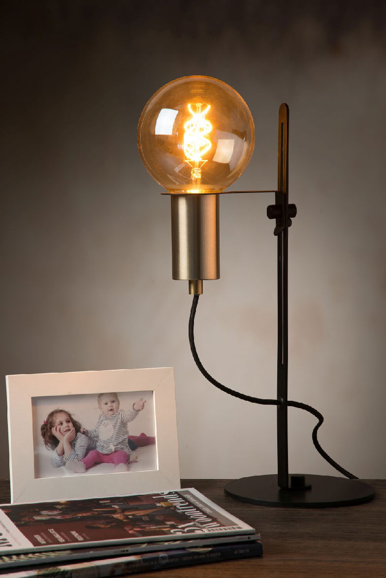 Lucide MALCOLM - Table lamp - Ø 23 cm - E27 - Black